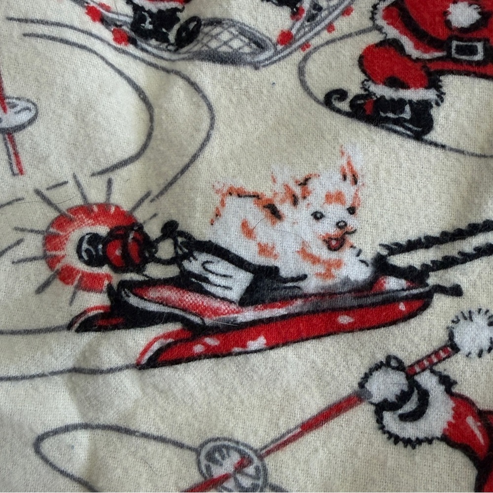 Nick & Nora XL SPORTY Santa Christmas Pajamas Flannel PJ Ski Skate Sled Top Only - Picture 8 of 12